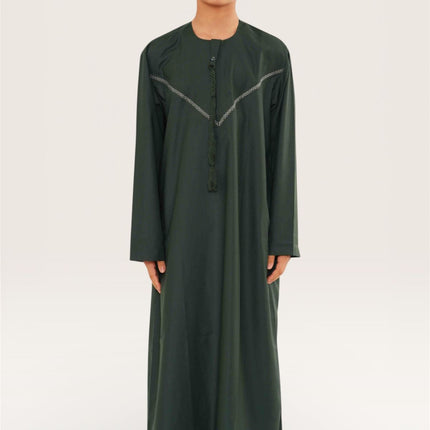 Kids Boys Eid Green Moroccan Thobe Robe Djellaba Ramadan Eid Jubba- K-HM10