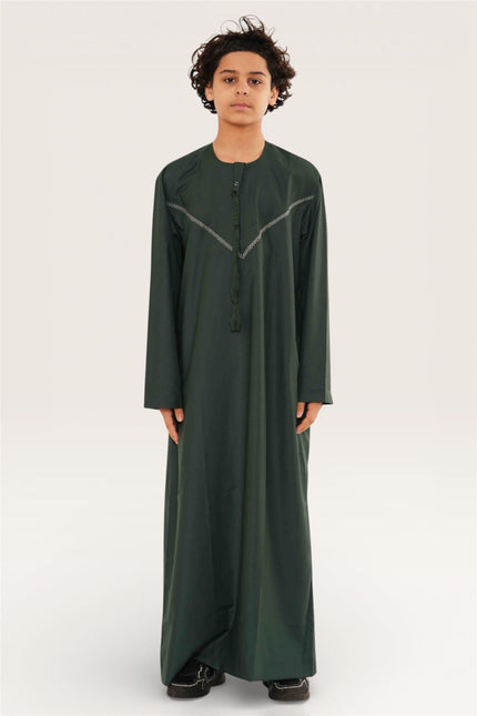 Kids Boys Eid Green Moroccan Thobe Robe Djellaba Ramadan Eid Jubba- K-HM10