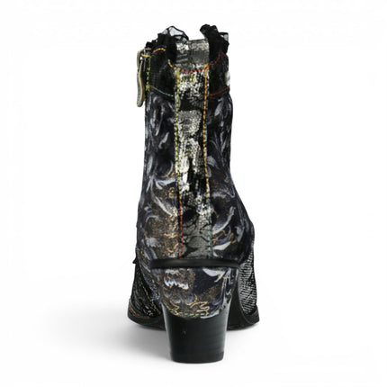 Laura Vita Women's Floral Goth Victorian Black Leather Heeled Ankle Boots - Alcizeeo-190