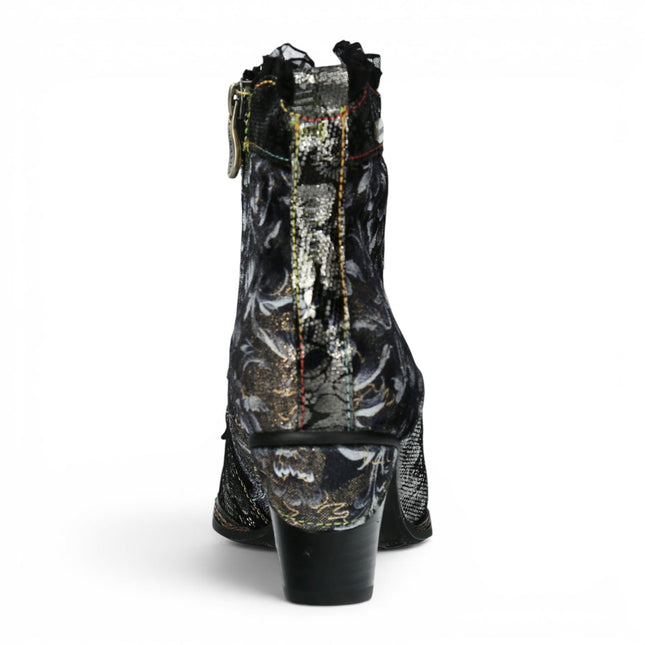 Laura Vita Women's Floral Goth Victorian Black Leather Heeled Ankle Boots - Alcizeeo-190