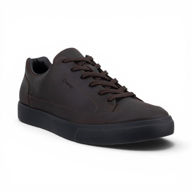 Ecco Men's Brown Leather Waterproof Trainer Sneaker Shoes - Soft 10