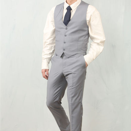 Men's Grey 3 Piece Formal Classic Prom Suit Workwear