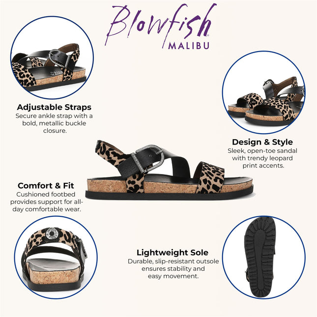 Blowfish Malibu Women's Leopard Brown Footbed Sandals - Lance