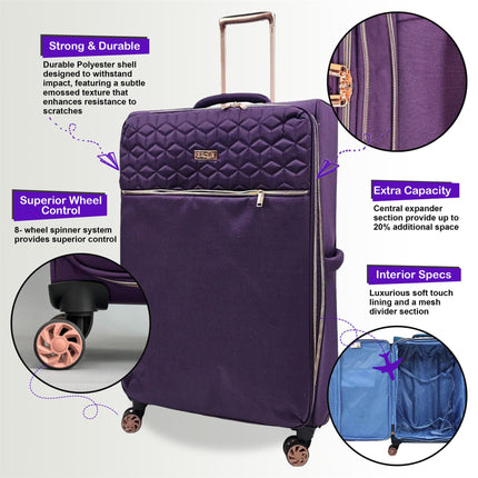 4 Wheel Lightweight Suitcase Luggage Travel Bags Set