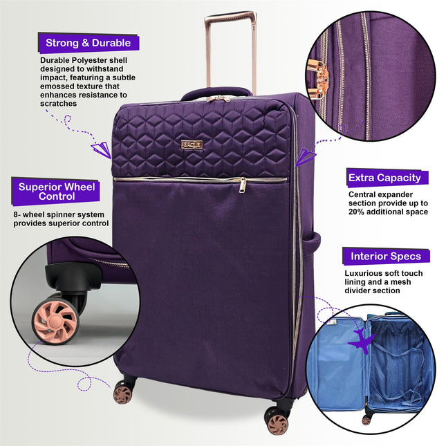 4 Wheel Lightweight Suitcase Luggage Travel Bags Set