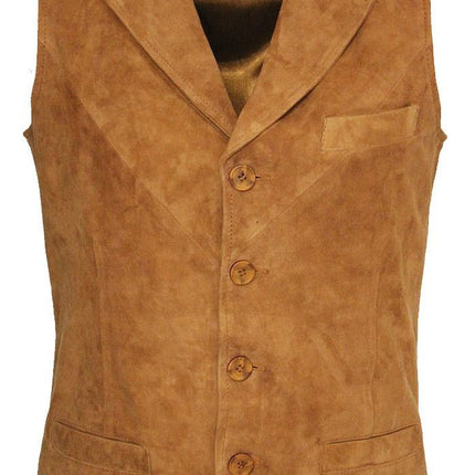 Mens Classic Smooth Goat Suede Leather Waistcoat-Exeter