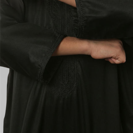 Kids Boys Black Moroccan Thobe Robe Djellaba Gandoura Eid Jubba- K-GG008