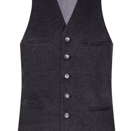 Mens 3 Piece Black Wool Tweed Vintage Retro Suit