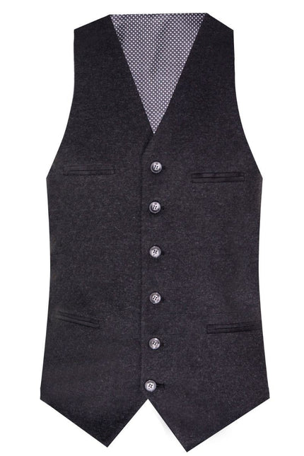 Mens 3 Piece Black Wool Tweed Vintage Retro Suit