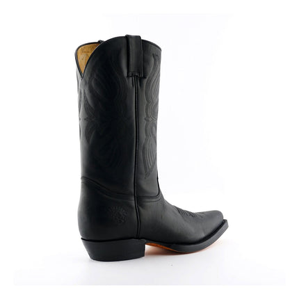 Grinders Mens Black Cowboy Leather Boots - Louisiana