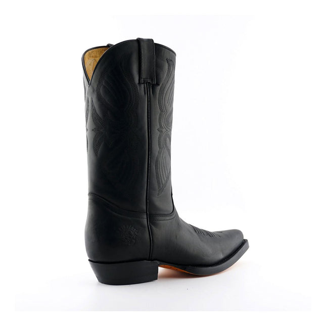 Grinders Mens Black Cowboy Leather Boots - Louisiana