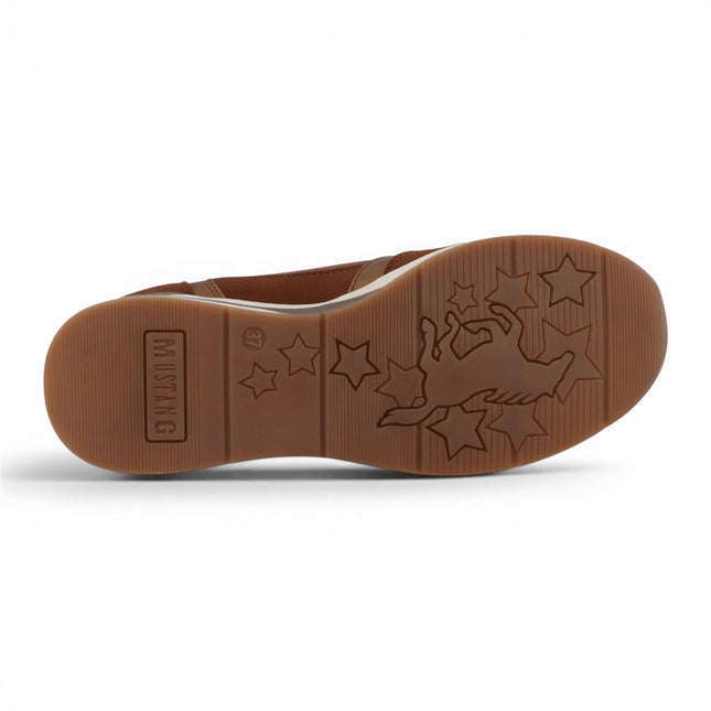 Mustang Women's Tan Cream Platform Sneaker Trainer Casual Shoes - M0872002