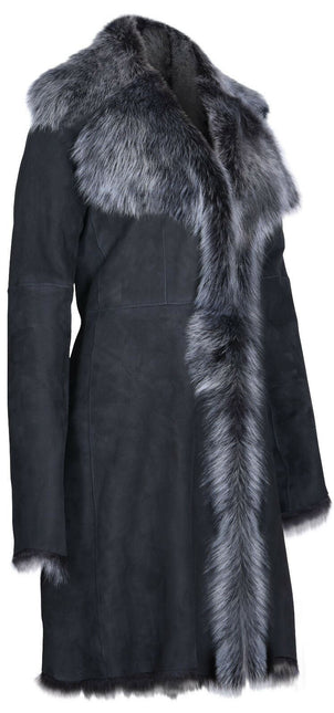 Womens Toscana Sheepskin Suede Trench Coat-Tbilisi
