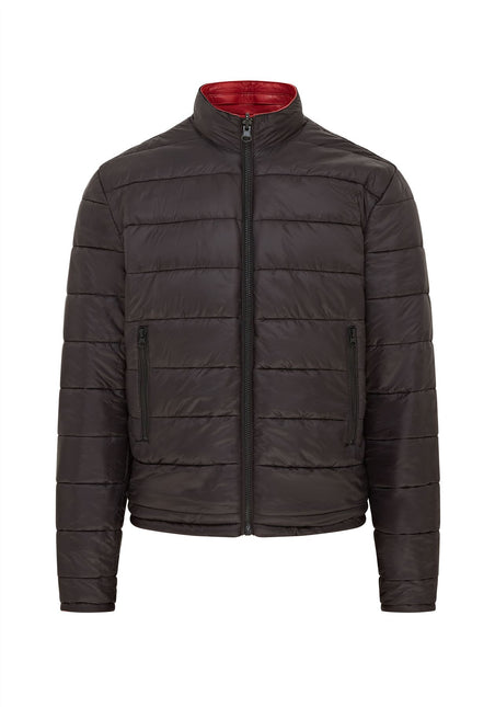 Mens Reversible Hooded Leather Jacket Premium Lambskin Napa