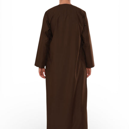 Men's Eid Brown Moroccan Thobe Robe Djellaba Ramadan Eid Jubba- HM10