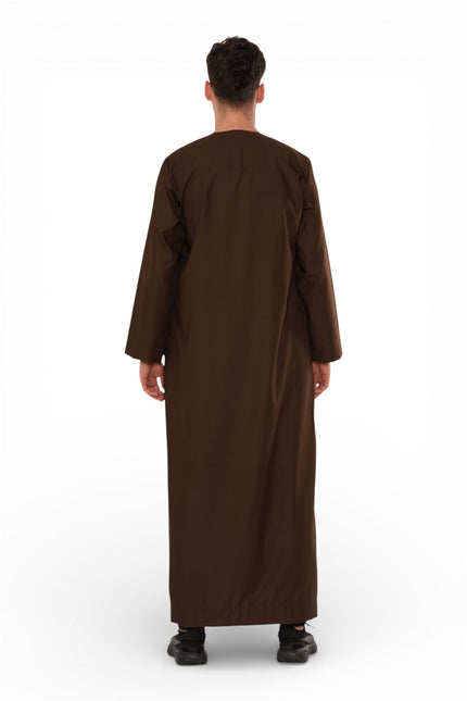 Men's Eid Brown Moroccan Thobe Robe Djellaba Ramadan Eid Jubba- HM10