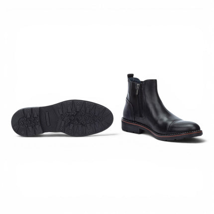 Pikolinos Men's Black Leather Zip Chelsea Ankle Boots - York