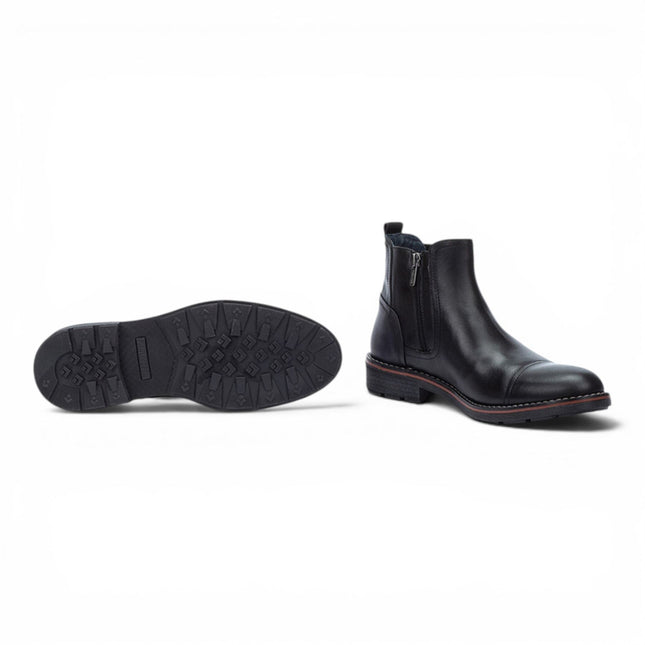 Pikolinos Men's Black Leather Zip Chelsea Ankle Boots - York