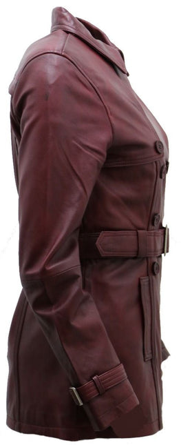Womens Nappa Leather Trench Coat-Mosul