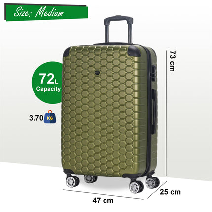 Hard Shell ABS 8 Wheel Luggage Travel Cabin Holiday Bags Suitcase Set