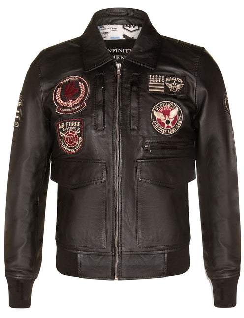Mens Leather Air Force Bomber Jacket - Dublin