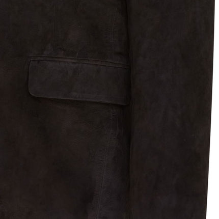 Mens Suede Blazer Jacket Soft Real Italian Leather Fitted Vintage Coat