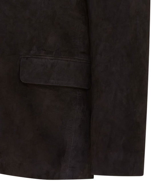 Mens Suede Blazer Jacket Soft Real Italian Leather Fitted Vintage Coat