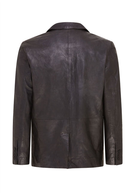 Mens Leather Blazer Jacket Soft Real Italian Leather Fitted Vintage Coat