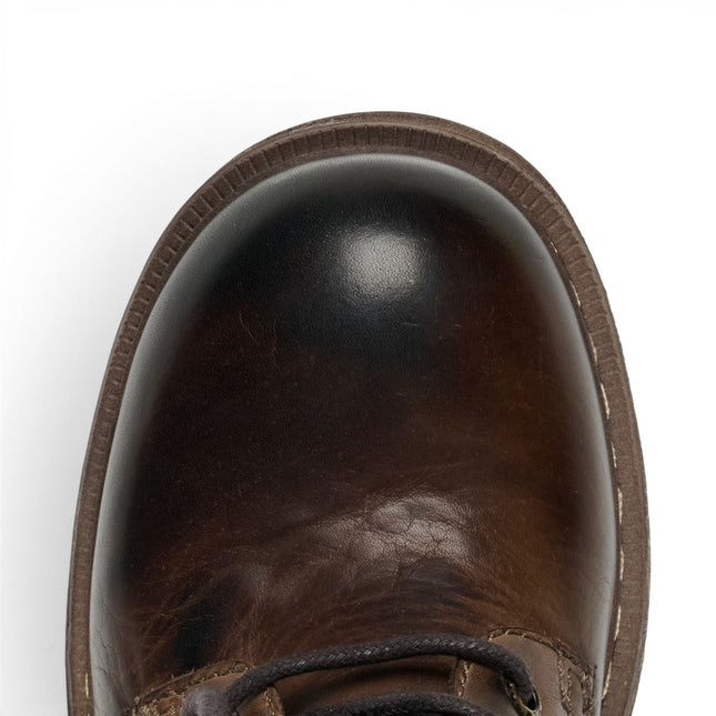Windsorsmith Women's Brown Leather Lace-up Long Combat Boots - Roam