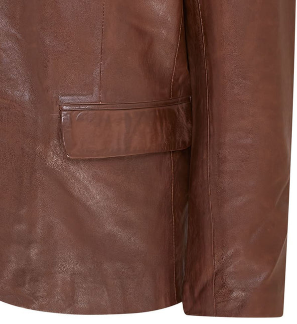 Mens Leather Blazer Jacket Soft Real Italian Leather Fitted Vintage Coat