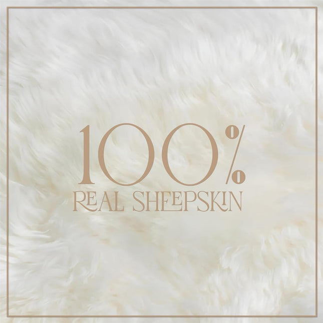 Genuine Sheepskin Ivory Double Natural Fluffy Silky Soft Real Wool Rug