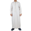 Men's Beige Thobe Emirati Islamic Jubba Robe Eid Tassel Regular Fit