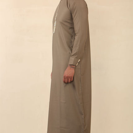 Men's Brown Thobe Arab Saudi Emirati Islamic Clothing Jubba Robe
