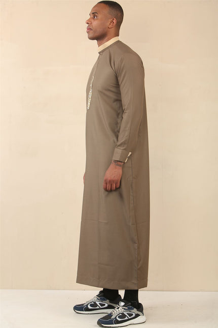 Men's Brown Thobe Arab Saudi Emirati Islamic Clothing Jubba Robe