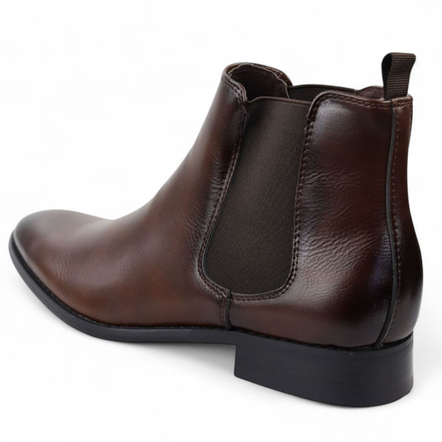 Men's Brown Chelsea Slip-On Office Ankle Boots