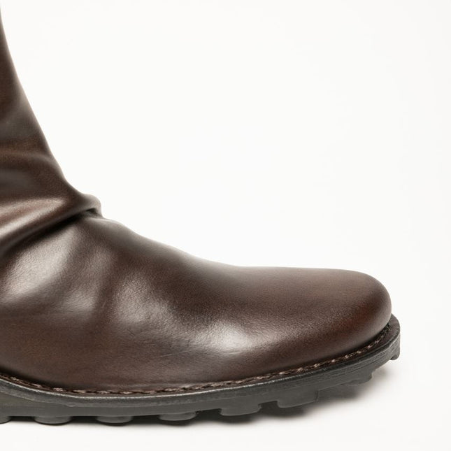 Fly London Womens Brown Mon944 Leather Wedge Heel Ankle Zip Up Chelsea Boots