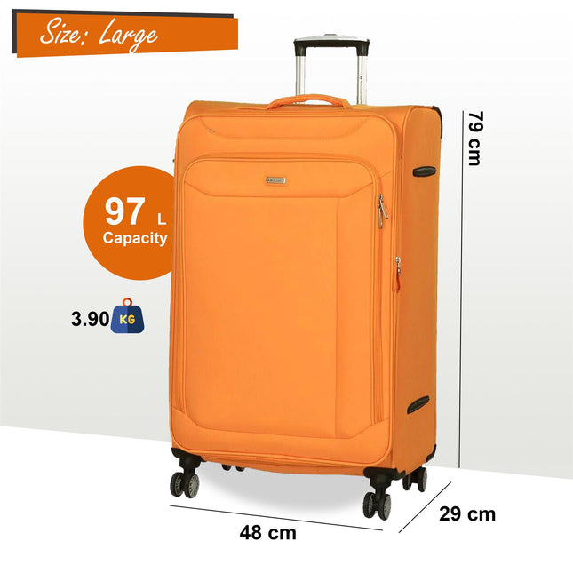 Soft Lightweight Dual 4 Wheel Suitcase Luggage
