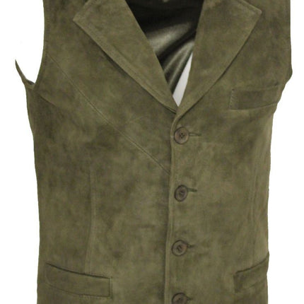 Mens Classic Smooth Goat Suede Leather Waistcoat-Exeter