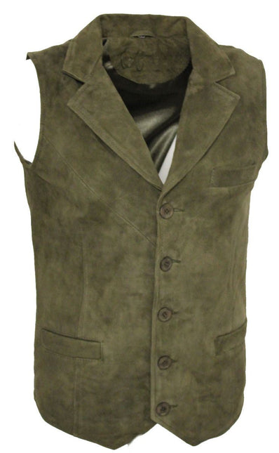 Mens Classic Smooth Goat Suede Leather Waistcoat-Exeter
