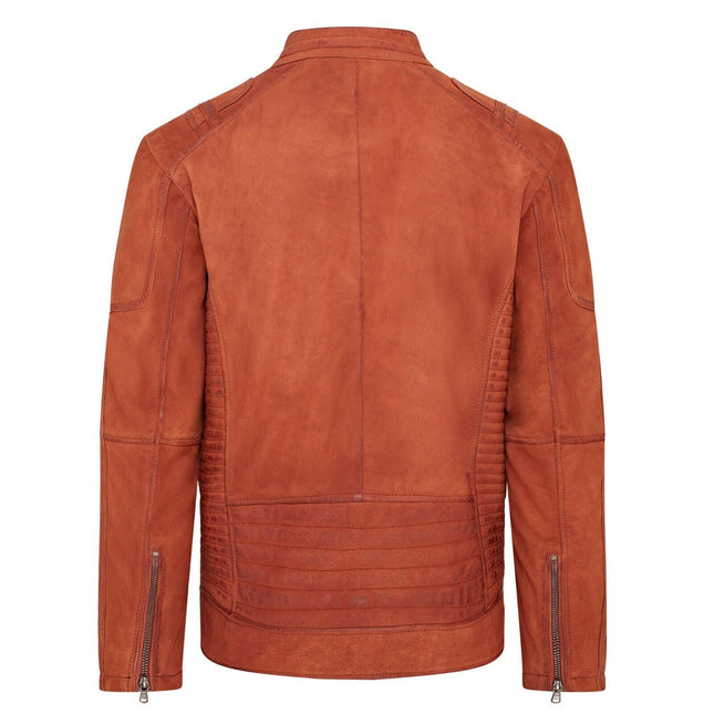 Mens Buff Leather Café Racer Biker Jacket - Jinan