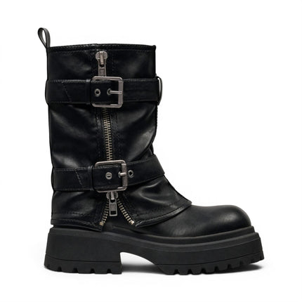 Windsorsmith Women's Black Chunky Platform Pull-On High Boots - Vendetta