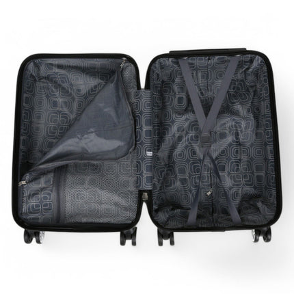 Strong Expandable Hard Shell Dual 4 Wheel Suitcase Set Print Luggage Cabin Travel Bag