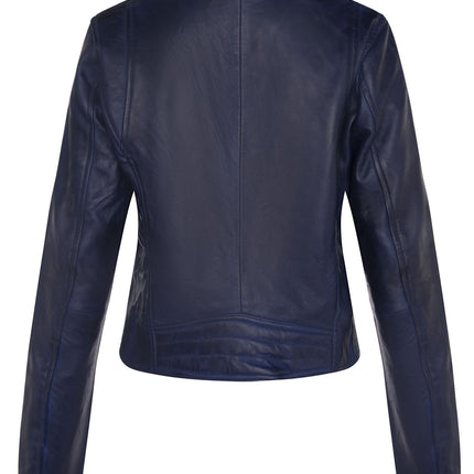 Womens Leather Classic Biker Brando Jacket-Baku