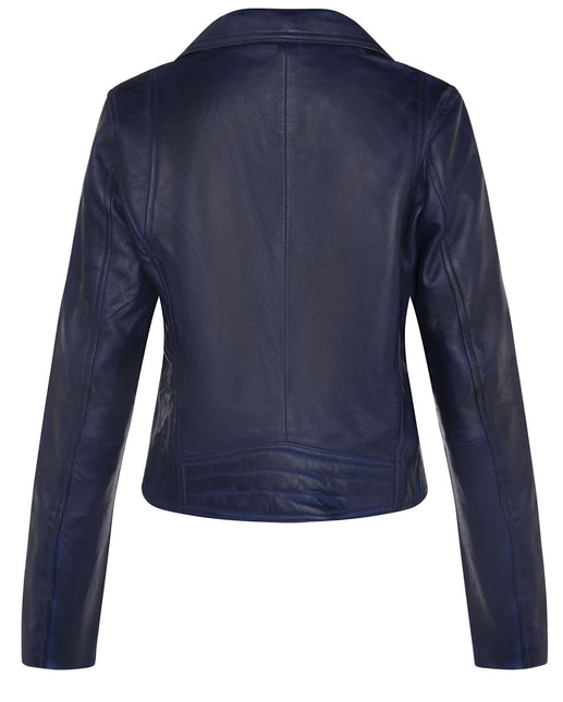 Womens Leather Classic Biker Brando Jacket-Baku