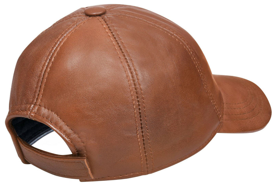 Unisex Real Nappa Leather Adjustable Golf Snapback Plain Baseball Cap Hat