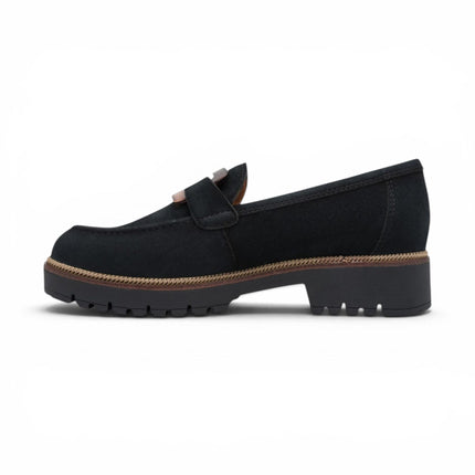 Tamaris Women's Blue Suede Leather Loafer Casual Shoes - 24722-43