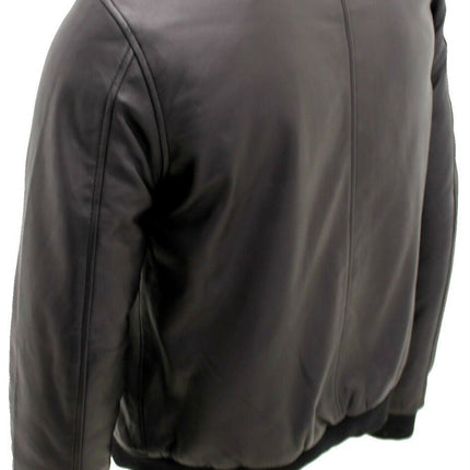 Mens Retro Varsity Leather Bomber Jacket-Pretoria
