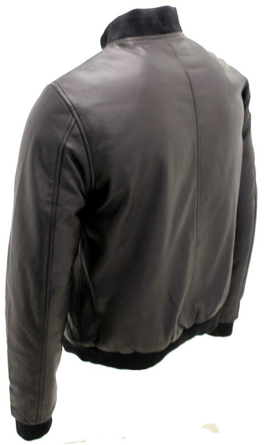 Mens Retro Varsity Leather Bomber Jacket-Pretoria