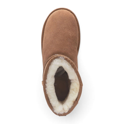 Men's Chestnut Tan Real Sheepskin Suede Winter Ankle Boots - Harbour