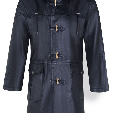 Mens Leather Duffle Classic Coat-Aylesbury